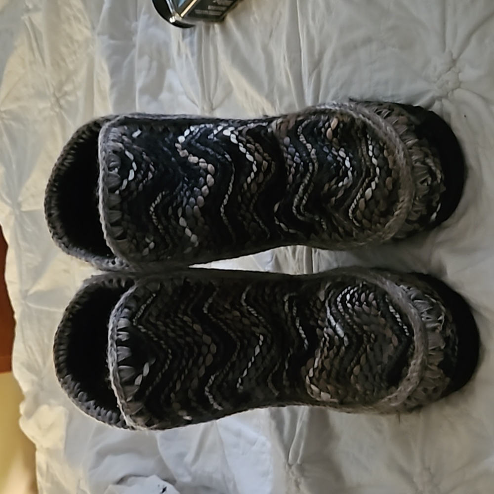 Mou Eskimo 24 Wool rare Fabric Multicolor black gray tan Yarn Boots Women’s 39